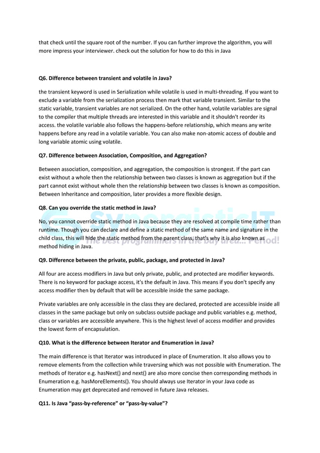 50+ java interview questions | PDF