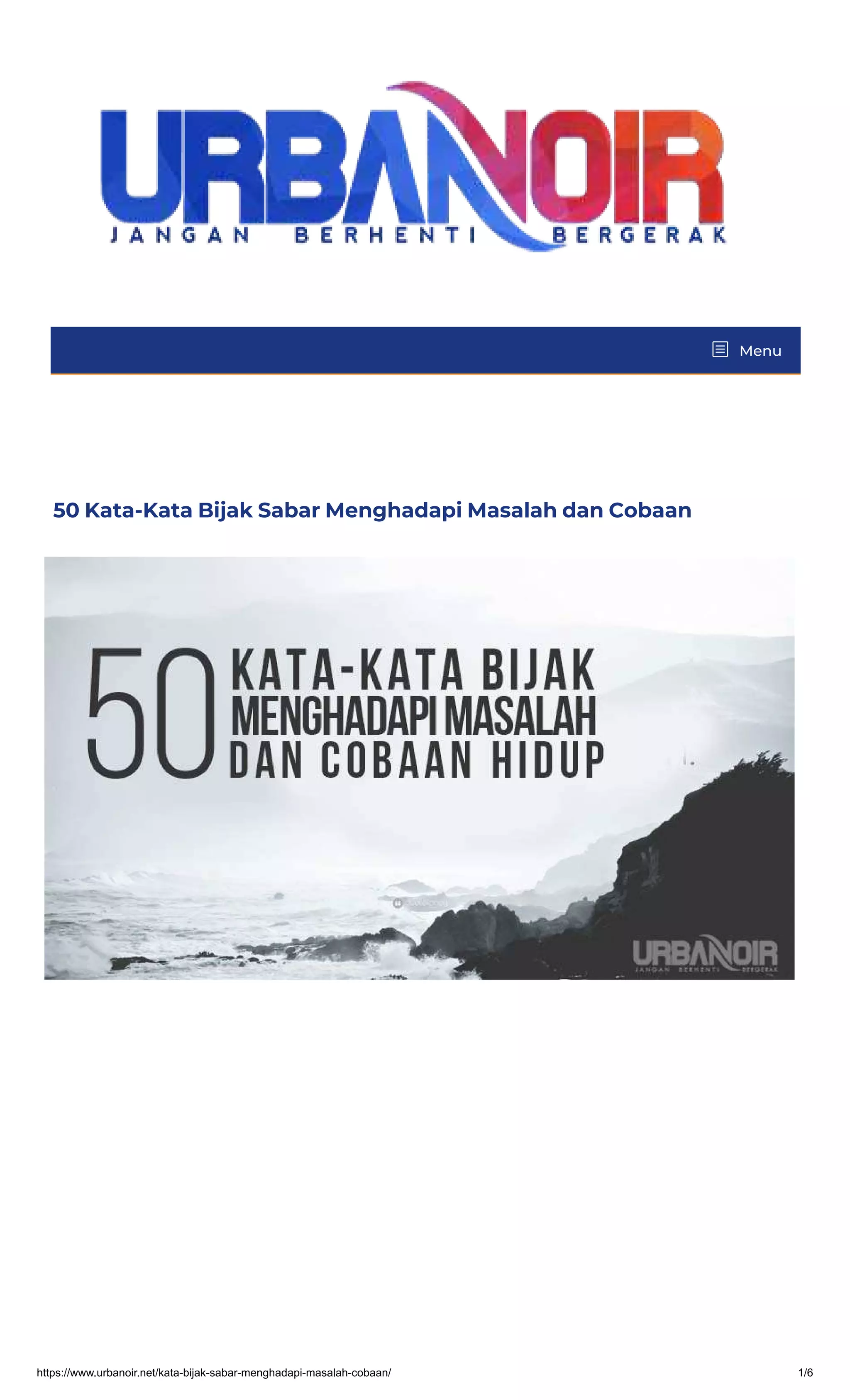 50 kata kata bijak sabar menghadapi masalah dan cobaan - urbanoir.net