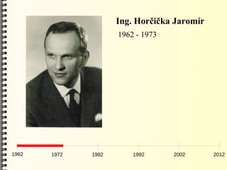 Ing. Horčička Jaromír
                     1962 - 1973




1962   1972   1982       1992      2002      2012
 