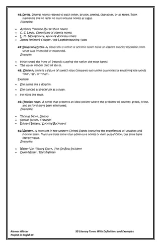 50 literary terms with definition and example1 | DOCX