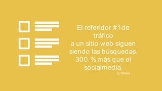 El referidor # 1 de
tráfico
a un sitio web siguen
siendo las búsquedas.
30 0 % más que el
socialmedia.
OUTBRAIN

 