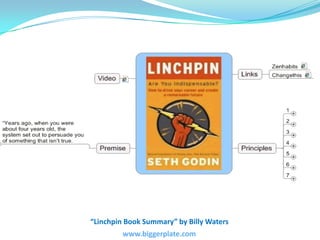 “Linchpin Book Summary” by Billy Waters<br />www.biggerplate.com<br />