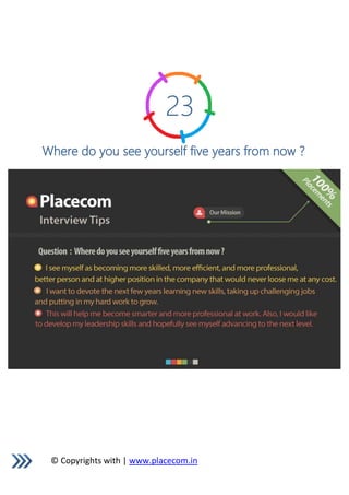 © Copyrights with | www.placecom.in
23
Where do you see yourself five years from now ?
 