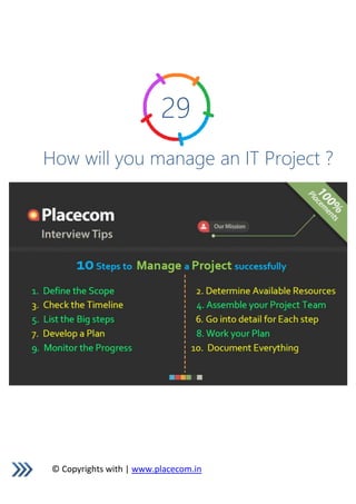© Copyrights with | www.placecom.in
29
How will you manage an IT Project ?
 