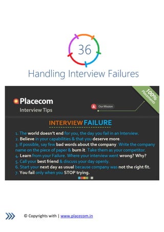 © Copyrights with | www.placecom.in
36
Handling Interview Failures
 