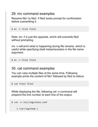 50 most frequently used unix | DOCX