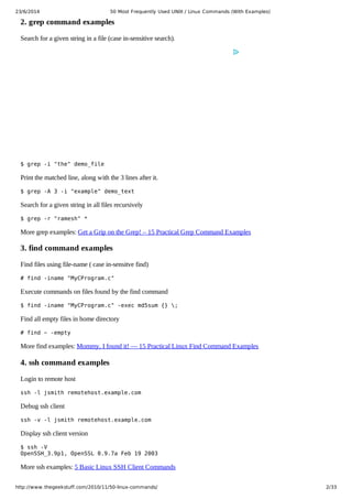 50 most frequently used unix linux commands (with examples) | PDF ...