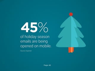Page 46
of holiday season
emails are being
opened on mobile.
Source: Experian
45%
 