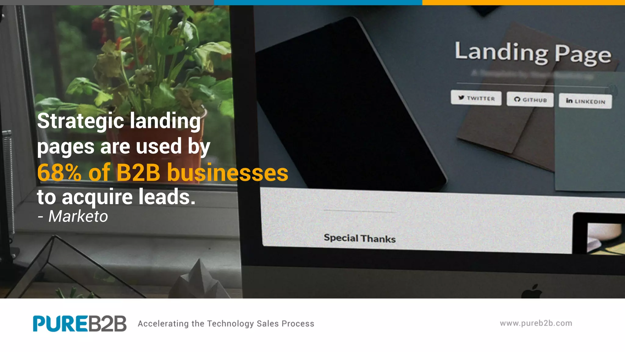 Strategic landing
pages are used by
68% of B2B businesses
to acquire leads.
- Marketo
 
