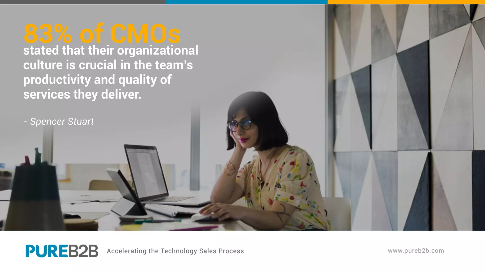 83% of CMOsstated that their organizational
culture is crucial in the team’s
productivity and quality of
services they deliver.
- Spencer Stuart
 