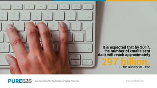 It is expected that by 2017,
the number of emails sent
daily will reach approximately
297 billion.- The Wonder of Tech
 