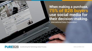 When making a purchase,
75% of B2B buyers
use social media for
their decision-making.
- International Data Corporation
 