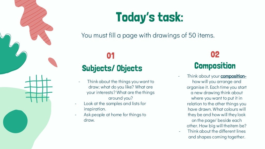 50 objects drawing challenge