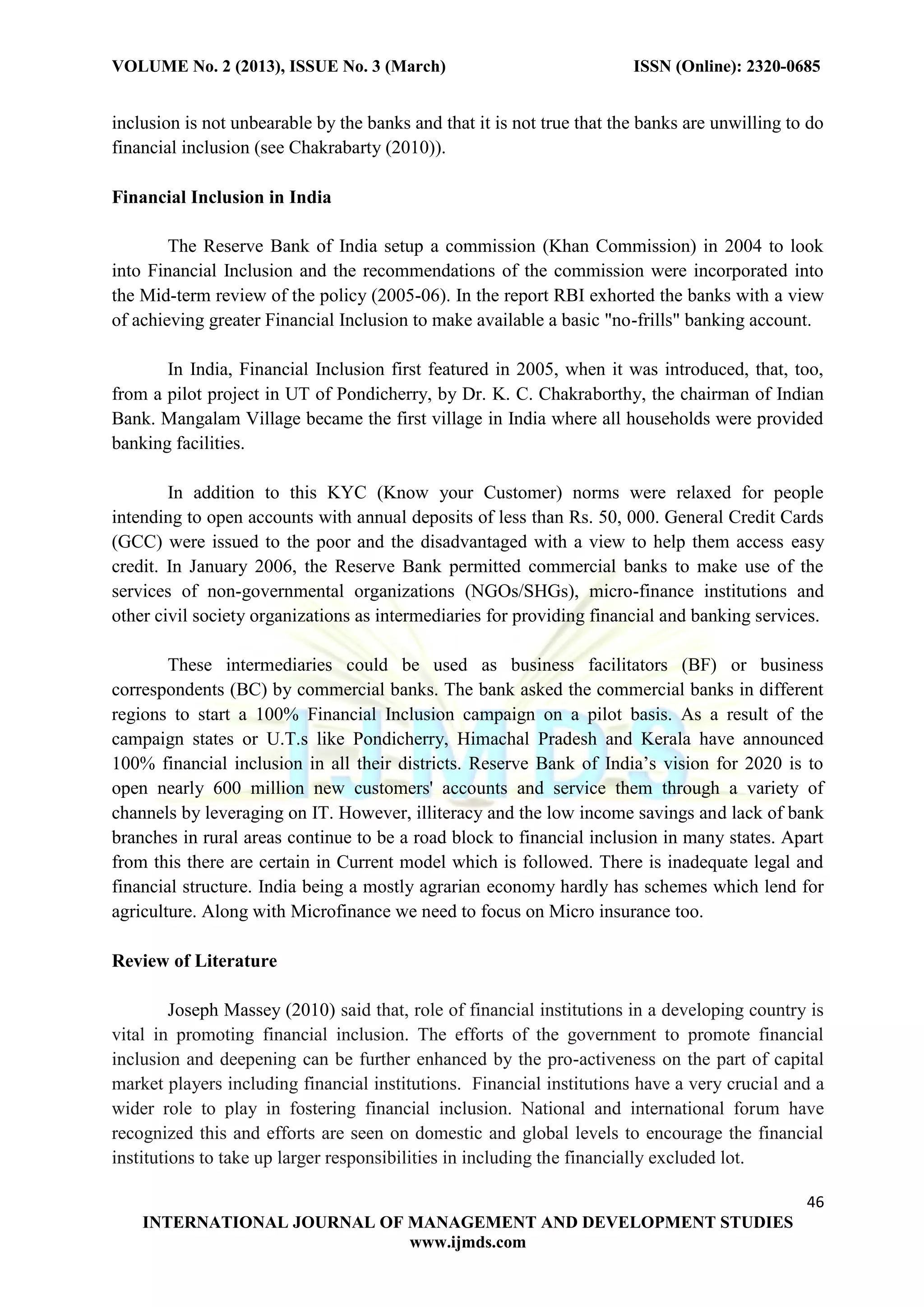 50 overview of financial inclusion in india | PDF | Financial Industry ...