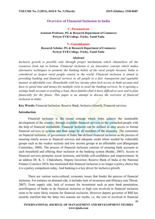 50 overview of financial inclusion in india | PDF