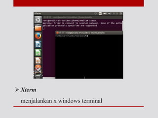  Xterm
menjalankan x windows terminal
 