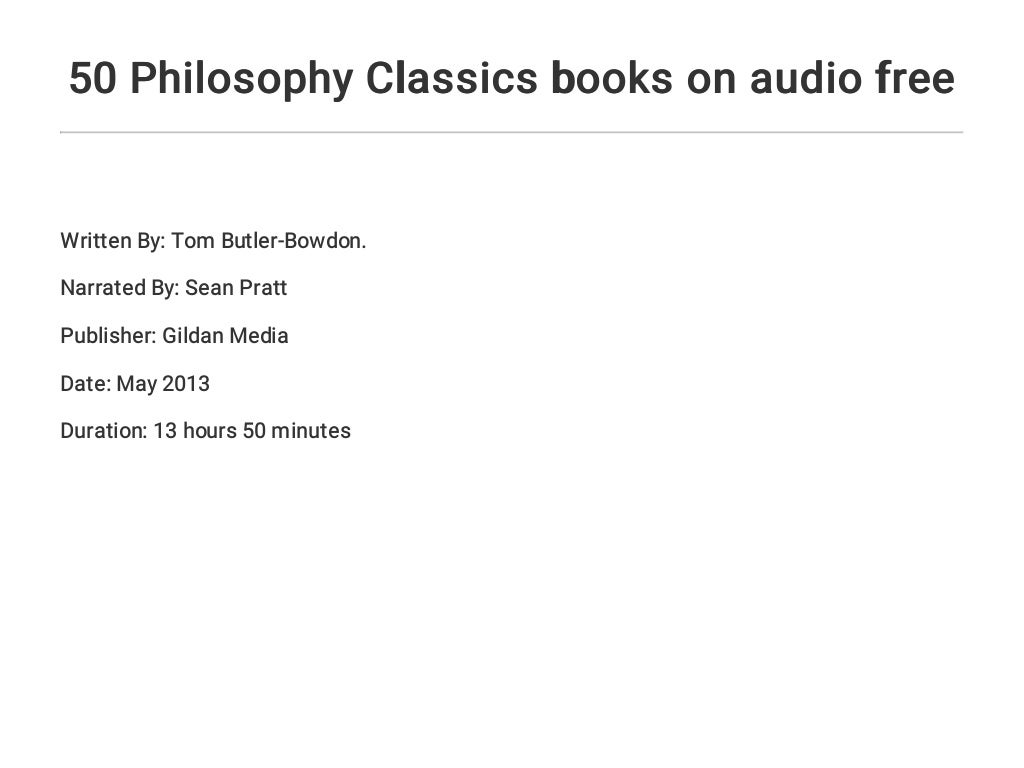 50 Philosophy Classics books on audio free