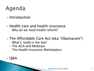 The Affordable Care Act and You | PPTX