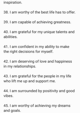 50 Positive Affirmations For You | PDF