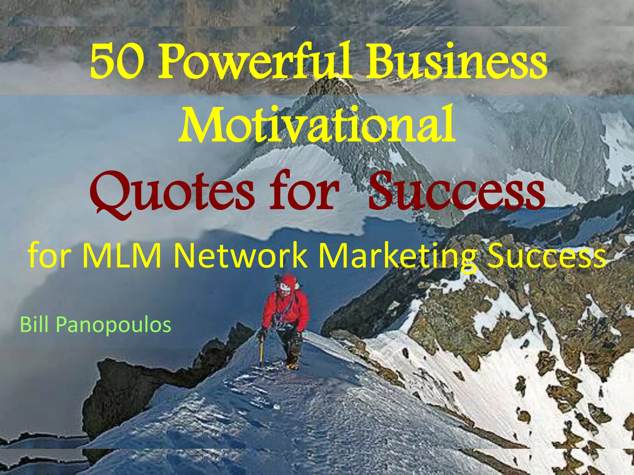 Powerful Business Motivational 50 Quotes for Success for MLM Network