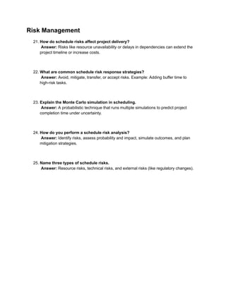 50 Practice Questions for PMI-SP Scheduling Professional Exam | PDF