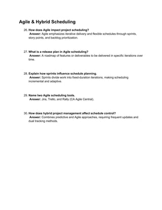 50 Practice Questions for PMI-SP Scheduling Professional Exam | PDF