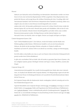 Glossar

   Ankertext

          Text, mit dem ein Link beschriftet ist, z. B. “Füllen Sie unser Kontaktformular aus!”. Der Link liegt auf dem
          Wort “Kontaktformular”, das ist der Ankertext.

   Backlink

          Link einer externen Website auf Ihre Website. Zeigen viele Links von externen Websites auf Ihre Website, so
          kann dies als Indikator hoher Reputation gewertet werden, insbesondere dann, wenn die Websites, die auf Ihre
          linken, selbst eine hohe Reputation genießen. Viele gute Backlinks werden also Ihre Position in einem Google-
          Suchergebnis positiv beeinflussen.

          Idealerweise sollte als Ankertext ein Keyword genutzt werden und der Link sollte auf eine Inhaltsseite Ihrer
          Website führen, die für dieses Keyword optimiert wurde. Die externe Website sollte zu dem Thema des Key-
          words bereits einen guten Ruf bei der Suchmaschine genießen, also selber bei Eingabe des Keywords auf
          einen der ersten Plâtze im Suchergebnis erscheinen.

          Selbst ein Backlink, der als Ankertext Ihre Webadresse hat und lediglich auf Ihre Startseite verweist, ist besser
          als gar keiner, vorausgesetzt, die externe Website ist seriös.

          Die Backlink-Struktur Ihrer Website muss insgesamt “natürlich gewachsen” wirken. Künstlich gebaute “Web-
          farmen” können bewirken, dass man ganz aus den Suchergebnissen bei Goggle entfernt wird.

   Backlink: follow/nofollow

          In der technischen Reprâsentation eines Links (HTML) kann man einen Links als “follow” oder “nofollow”
          kennzeichnen, wobei keine entsprechende Kennzeichnung als                  follow“ interpretiert wird. Dies ist ein
          Hinweis für Suchmaschinen-Crawler, ob sie diesem Link folgen sollten oder nicht. Ein Backlink muss
          natürlich auf “follow” stehen.

          Es besteht auch die Möglichkeit, dass ein Backlink nicht direkt auf unsere Website verweist, sondern
          vermittels einer internen Umleitung. Beispiel: Der Backlink verweist statt auf “www.meine-seite.de” auf
          “www.externe-seite.de?linkziel=www.meine-seite.de”. Solch ein Backlink wâre auch zur Suchmaschinen-
          optimierung unbrauchbar.




   © Qbus Werbeagentur GmbH, 2012
   Sâmtliche in diesem Dokument vorhandenen Texte sind urheberrechtlich geschützt.
   Eine Weitergabe und Verfielfâltigung, auch auszugsweise bedarf der ausdrücklichen Genehmigung.                         12
 