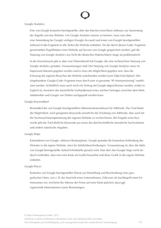 Die Entwicklung eines Corporate Designs verlangt von einem Kommunikationsdesigner ein hohes Maß an
      konzeptionellem und vorausschauendem Denken, gepaart mit Kreativitât und Erfahrung. Es gilt daher als
      “Königsdisziplin” des Kommunikationsdesigns.

      Die Elemente und Regeln, die ein Corporate Design konstituieren, werden üblicherweise in einem Corporate-
      Design-Handbuch (CD-Handbuch) zusammengefasst und dokumentiert. Ein solches CD-Handbuch ist eine
      wichtige Voraussetzung für eine durchgehende und verbindliche Einhaltung des definierten Regelwerkes
      sowohl innerhalb des Unternehmens als auch durch externe Dienstleister.

Corporate Identity, CI

      Gesamtheit der Identitât eines Unternehmens (oder einer Marke) in der Wahrnehmung von außen, also
      “Wer sind wir?” oder “Was sind wir?” aus Sicht von Kunden und Marktpartnern.

      Eine solche “kollektive” Identitât entsteht zunâchst spontan einfach nur durch die âußerlich wahrnehmbaren
      Aktivitâten und Äußerungen eines Unternehmens und dessen Mitarbeiter.

      Die eigentliche Corporate Identity ist aber eine bewusst gestaltete Identitât. Wichtigste Bestandteile eines
      solchen Gestaltungsprozesses sind das Corporate Design (das visuelle Erscheinungsbild), das Corporate
      Behavior (definierte Verhaltensrichtlinien z. B. in Form von Leitlinien) und das Corporate Wording (eine
      definierte Sprachkultur).

CSS

      Cascaded Style Sheets. Technische Stildefinitionen für die Darstellung von Inhalten auf einer Website, wie z. B.
      Schrifttyp und Schriftgröße, Darstellung von Überschriften usw. Die Definition dieser Stile sollte für eine Web-
      site zentral und nicht seitenweise erfolgen.

Favicon

      Kleines, quadratisches, grafisches Symbol in der Größe von 16 x 16 Bildpunkten, das in der Adresszeile des
      Browsers angezeigt wird. Üblicherweise wird es aus dem Markenzeichen bzw. Logo abgeleitet. Das Favicon
      erscheint auch auf Reitern oder in Favoritenlisten des Browsers.

Google AdWords

      Bezahlte Textanzeigen, die sich auf ein eingegebenes Keyword beziehen und die oberhalb oder neben den
      eigentlichen Suchergebnissen erscheinen. Ein Anzeigenkunde bezahlt bei Klick auf eine AdWords-Anzeige.
      Der Preis (CPC = Costs per Click) richtet sich danach, wie viele Werbetreibende zur gleichen Zeit Anzeigen
      auf dasselbe Keyword buchen. Man kann sowohl sein eigenes Preisgebot begrenzen als auch die maximalen
      Anzeigenkosten pro Tag. Ist ein solcher Grenzwert erreicht, wird die Anzeige von Google nicht mehr einge-
      blendet.




© Qbus Werbeagentur GmbH, 2012
Sâmtliche in diesem Dokument vorhandenen Texte sind urheberrechtlich geschützt.
Eine Weitergabe und Verfielfâltigung, auch auszugsweise bedarf der ausdrücklichen Genehmigung.               14
 