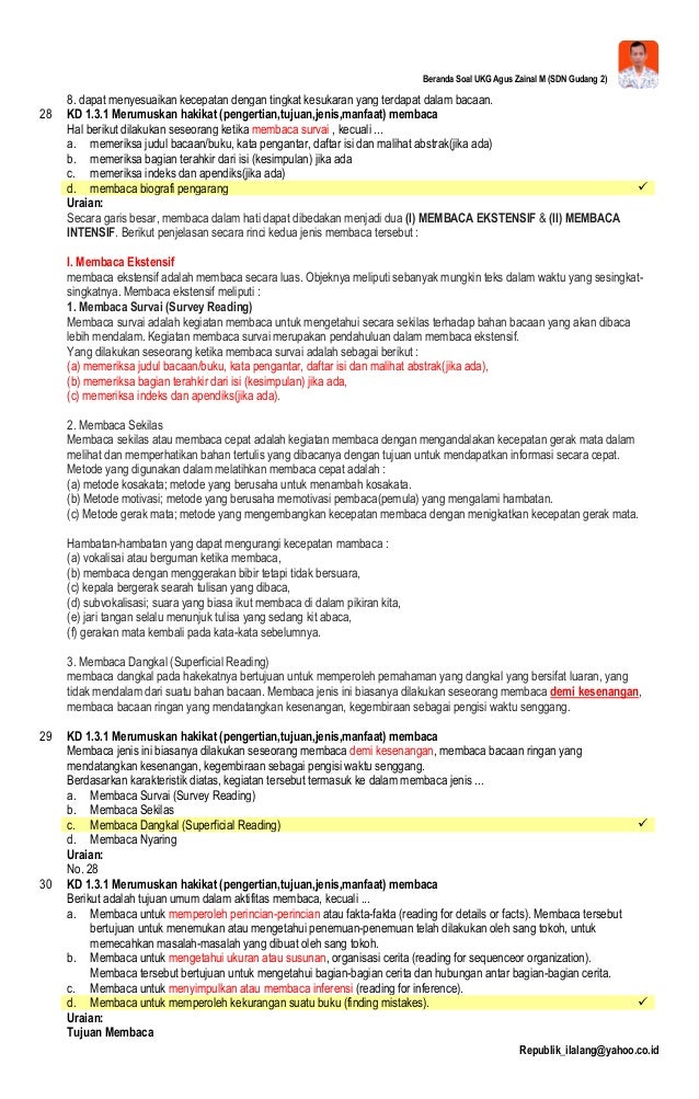 50 soal ukg &amp; pembahasan sesuai kisi kisis