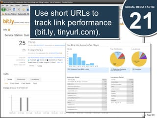 21 SOCIAL MEDIA TACTIC Use short URLs to track link performance (bit.ly, tinyurl.com). 