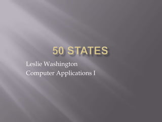 Leslie Washington
Computer Applications I
 