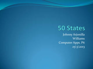 Johnny Arjonilla
        Williams
Computer Apps. P6
        2532013
 