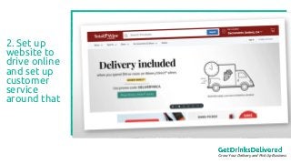 2. Set up
website to
drive online
and set up
customer
service
around that
Grow Your Delivery and Pick Up Business
 