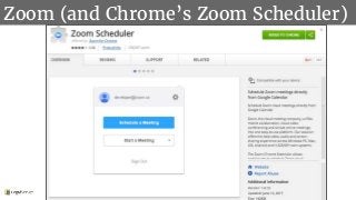 Zoom (and Chrome’s Zoom Scheduler)
 