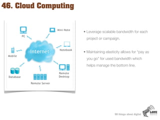 46. Cloud Computing


                      • Leverage scalable bandwidth for each
                        project or camp...