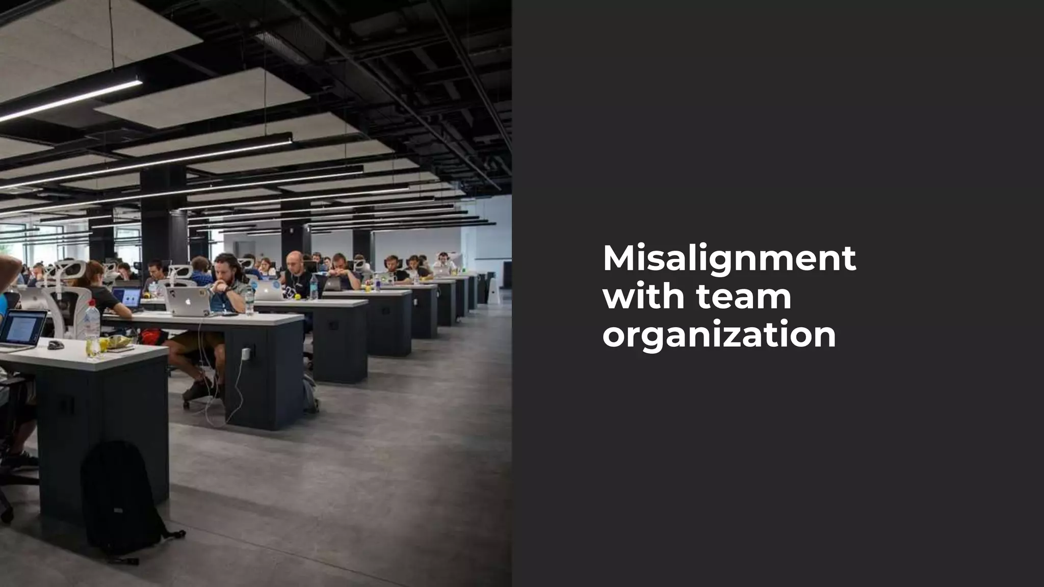 Misalignment
with team
organization
 
