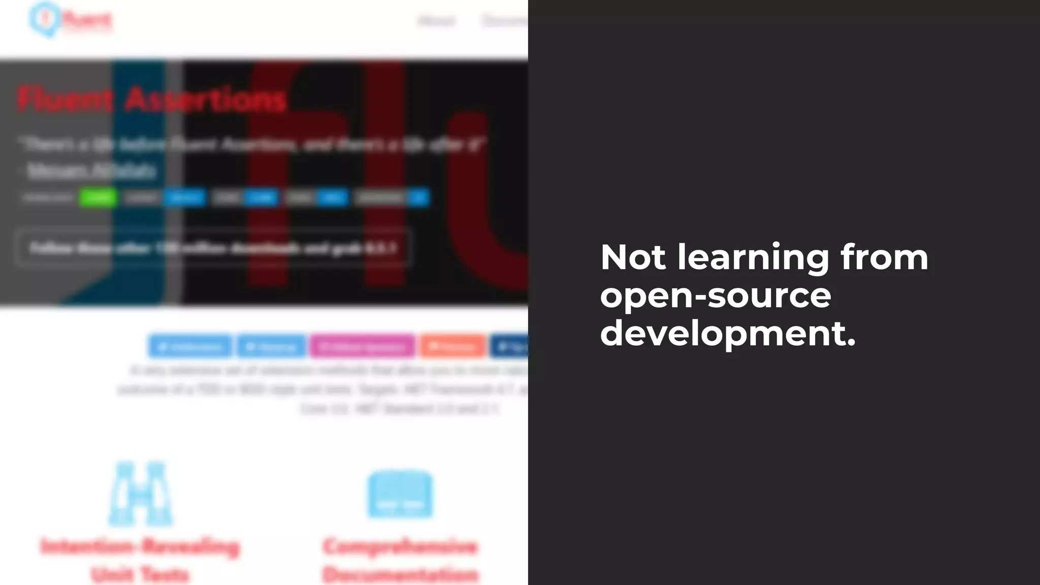 Not learning from
open-source
development.
 