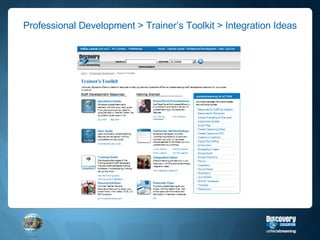 Professional Development > Trainer’s Toolkit > Integration Ideas 