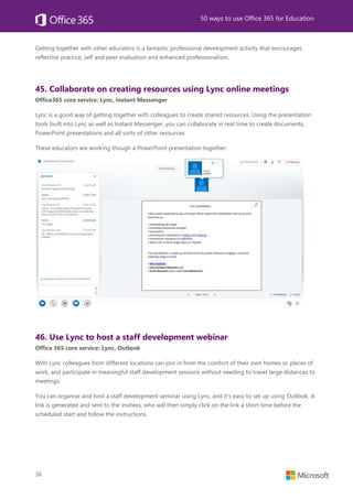 50 Ways to Use Office 365 for Education | PDF