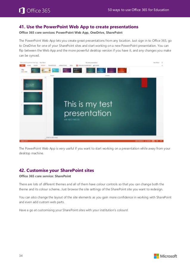 50 ways to use office 365 for education