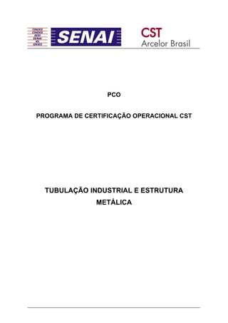 PCO
PROGRAMA DE CERTIFICAÇÃO OPERACIONAL CST
TUBULAÇÃO INDUSTRIAL E ESTRUTURA
METÁLICA
 