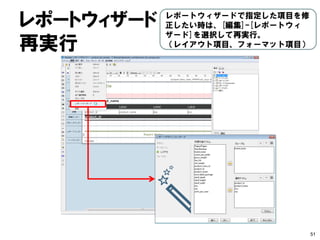 フォーマット （メーカー希望小売価格） 
51 
表示名を「メーカー希望小売価格」に 変更。データ形式のドロップダウンか ら２番目の選択肢「#,###;(#,###)」を 選択。[終了]ボタンをクリックして ウィザードを終了。  