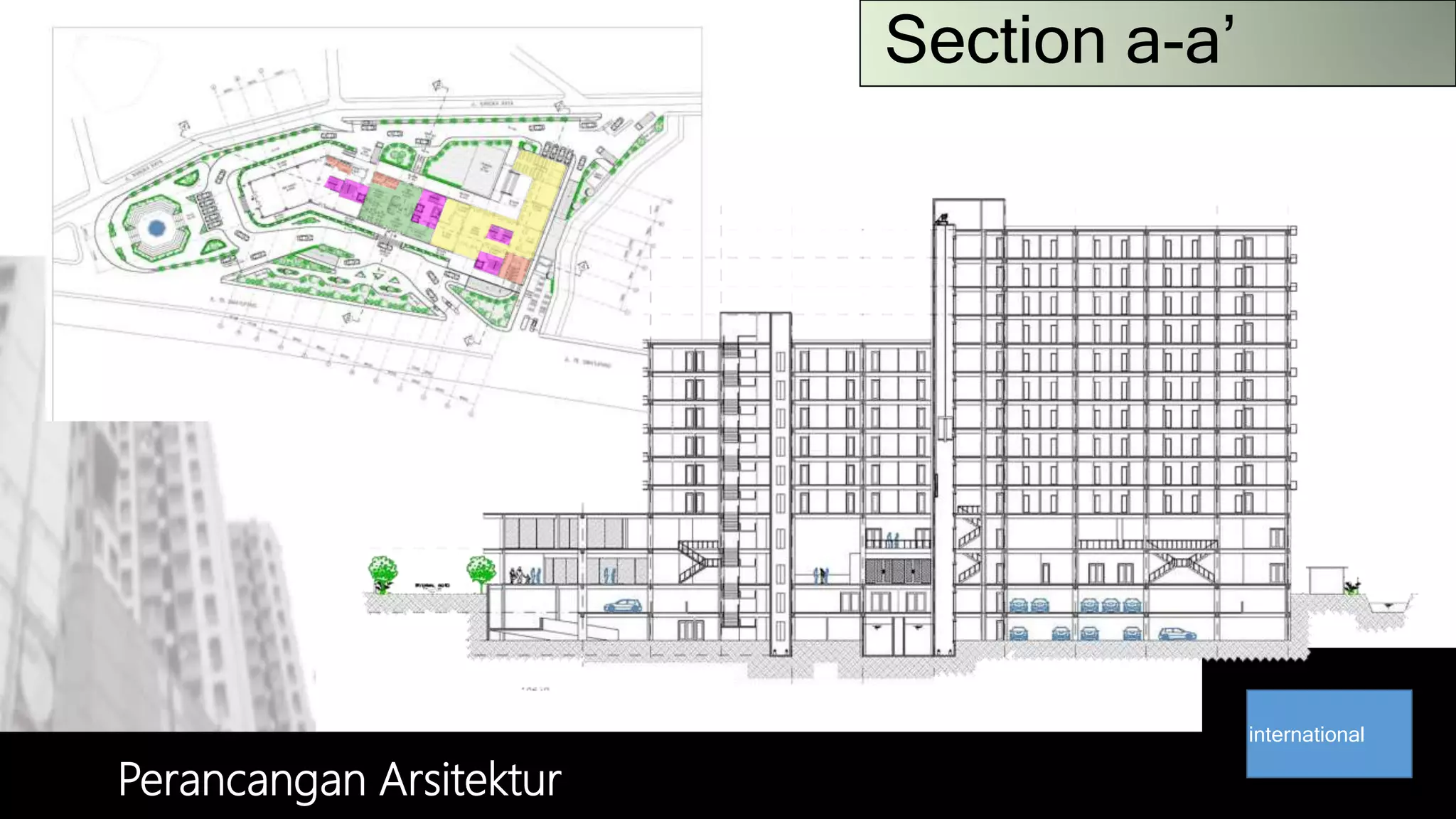 Section a-a’
Perancangan Arsitektur
international
 