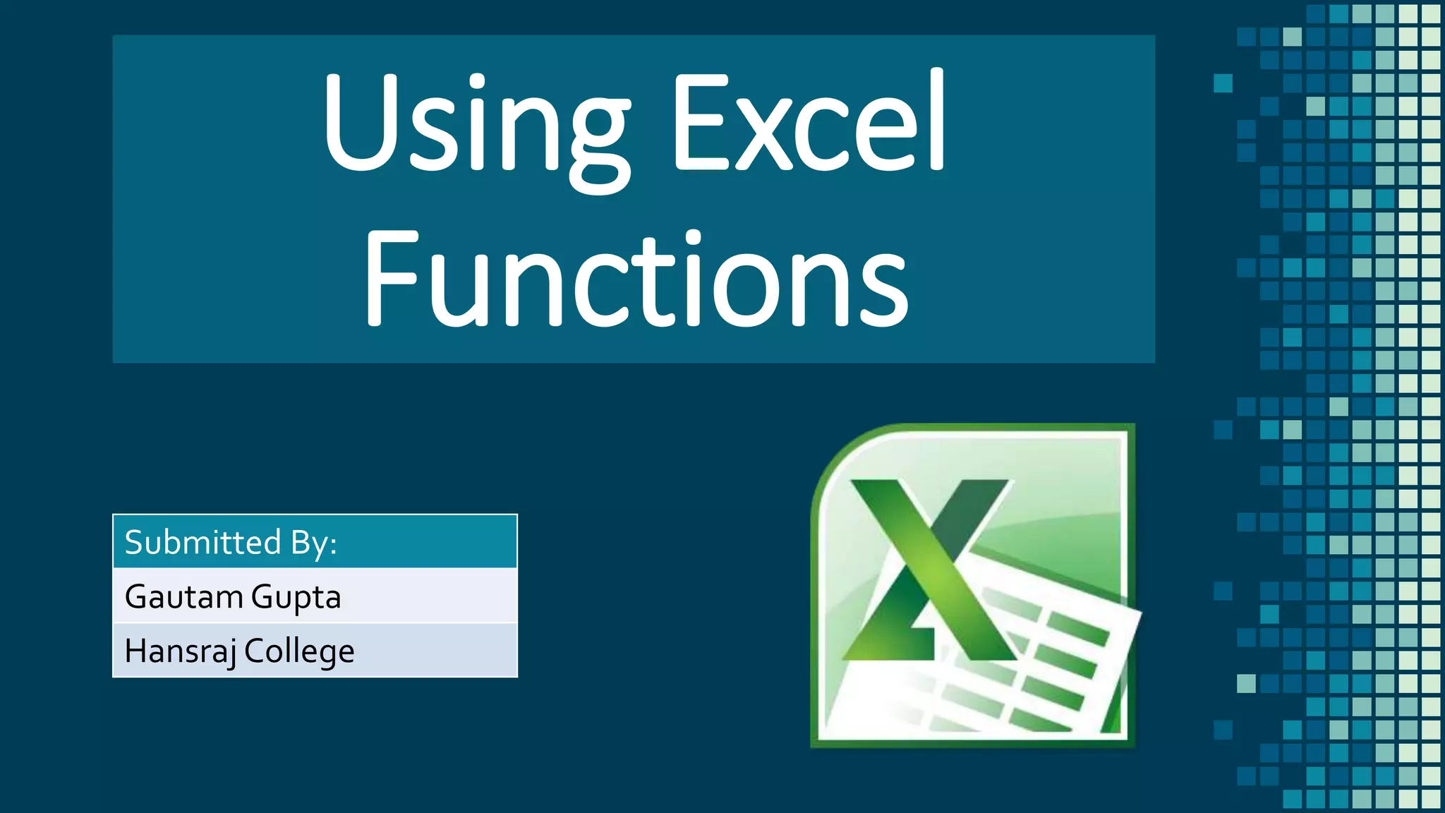 Using Excel Functions | PPTX