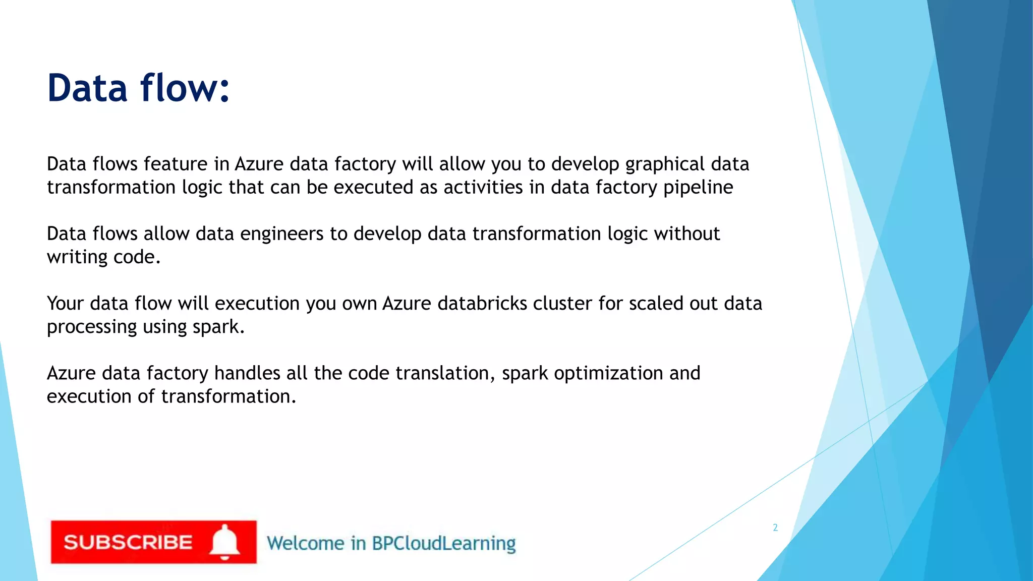 51 data flow in azure data factory pptx
