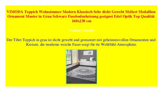 Vimoda Teppich Wohnzimmer Modern Klassisch Sehr Dicht Gewebt Meliert