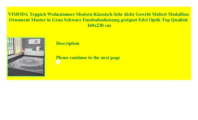 Vimoda Teppich Wohnzimmer Modern Klassisch Sehr Dicht Gewebt Meliert