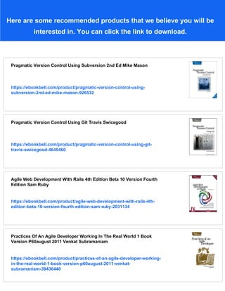 Pragmatic Version Control Using Subversion 1st Edition Mike Mason | PDF