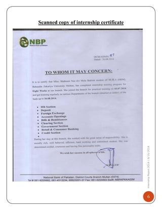6
InternshipReport2014|9/15/2014
Scanned copy of internship certificate
 