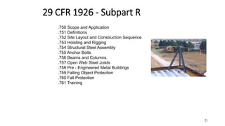 Subpart R Hoisting 510 steel erection 2018 | PPTX